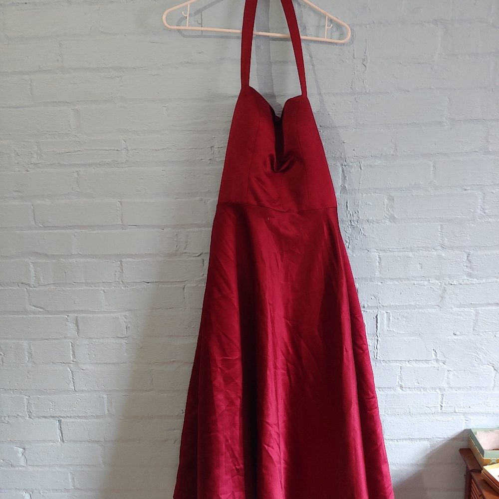 Maroon bridesmaid dress